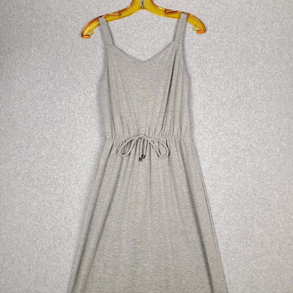 Lildy Tie-Waist Maxi Dress S/M Gray Stretch Adjustable Straps Athleisure Travel